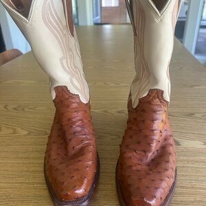 Tecovas Brown and Cream Cowboy Boots